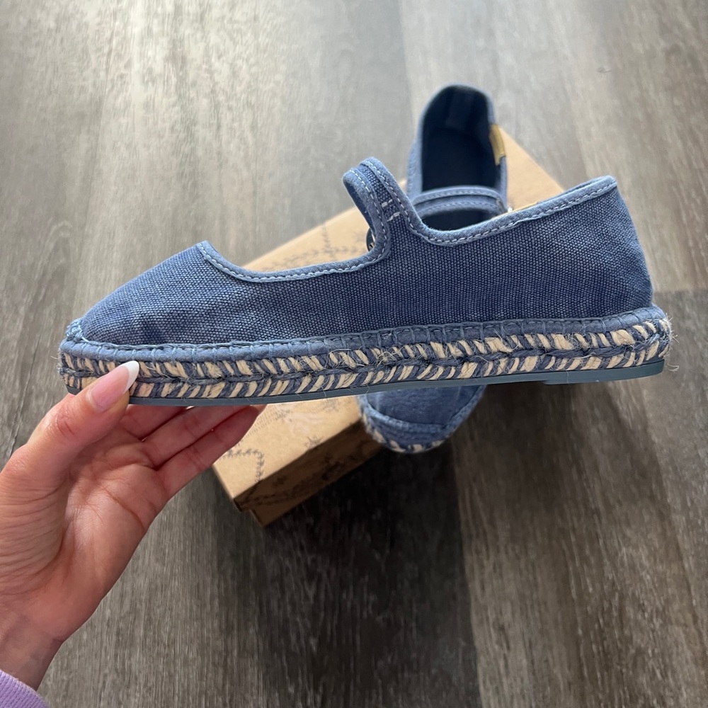 Free People Blue Canvas Espadrilles